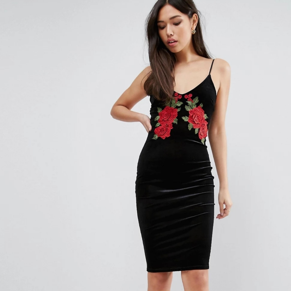 Black Velvet Dress - Picture 2 of 12